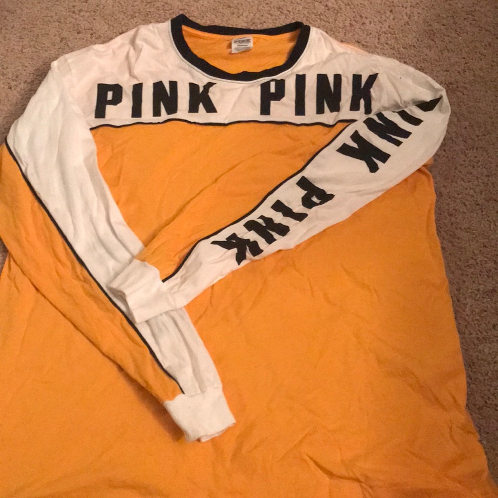 Pink long sleeve mustard yellow